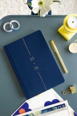 Matt Notebook 2025-2026 A5 Keten Akademik Ajanda 15x21 cm - 17 Aylık Lacivert