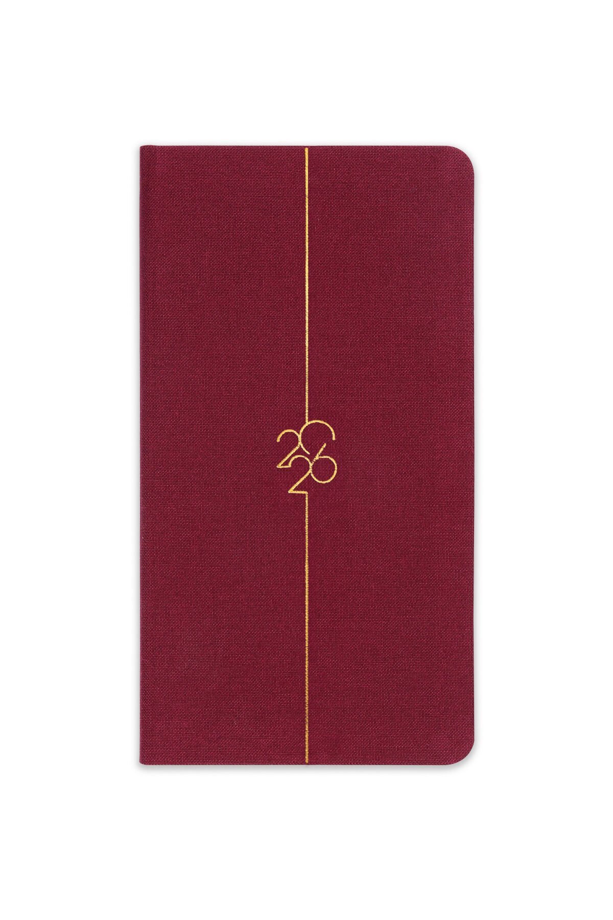 Matt Notebook 2026 Yılı Haftalık Keten Cep Ajandası 12 Aylık Bordo