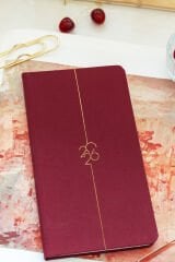 Matt Notebook 2026 Yılı Haftalık Keten Cep Ajandası 12 Aylık Bordo