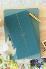 Matt Notebook 2026 Yılı Haftalık Keten Cep Ajandası 12 Aylık Koyu Yeşil