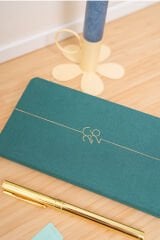 Matt Notebook 2026 Yılı Haftalık Keten Cep Ajandası 12 Aylık Koyu Yeşil