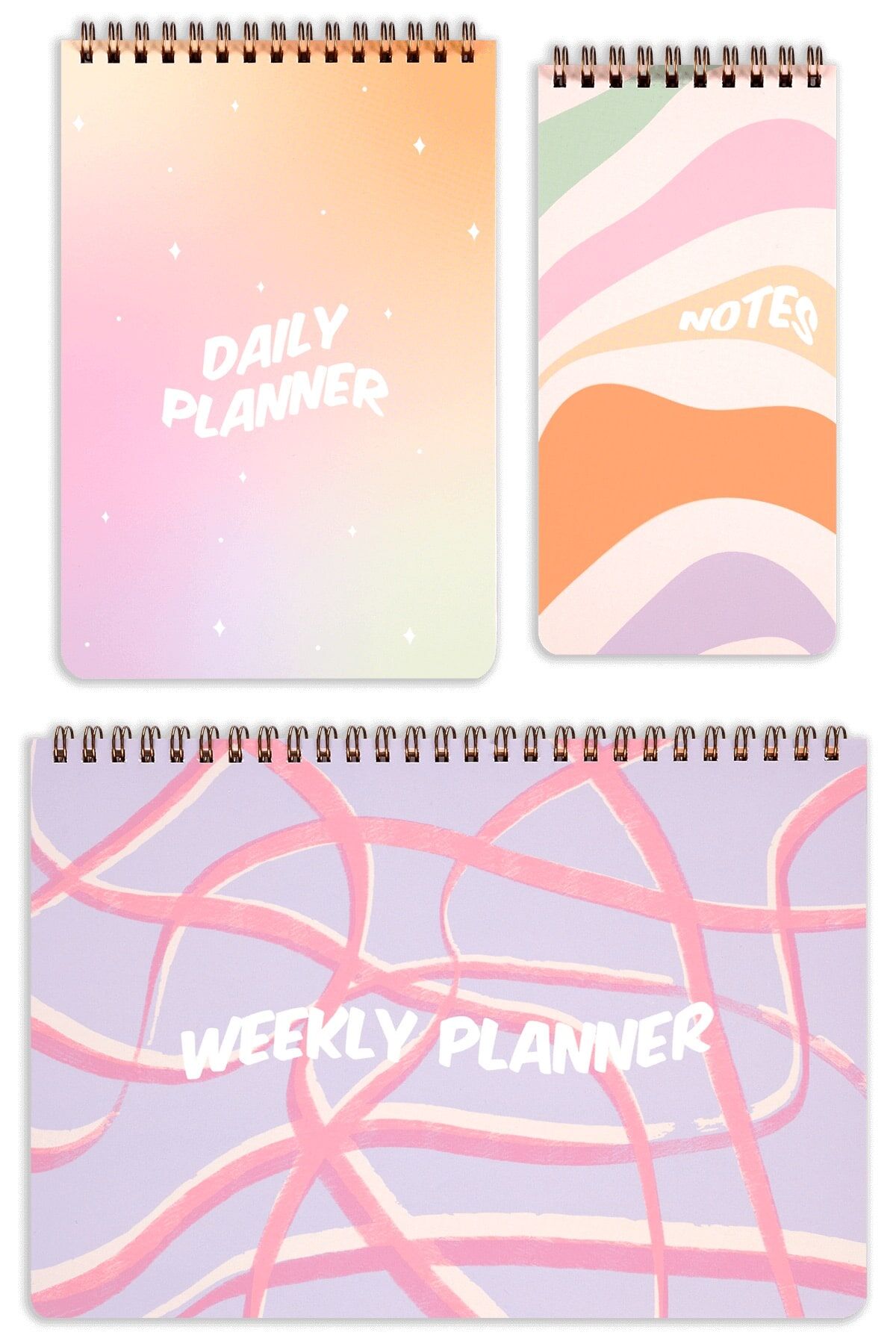 Matt Notebook 3’lü Spiralli Masaüstü Planlayıcı Set