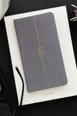 Matt Notebook 2026 Yılı Haftalık Keten Cep Ajandası 12 Aylık Füme