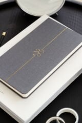 Matt Notebook 2026 Yılı Haftalık Keten Cep Ajandası 12 Aylık Füme
