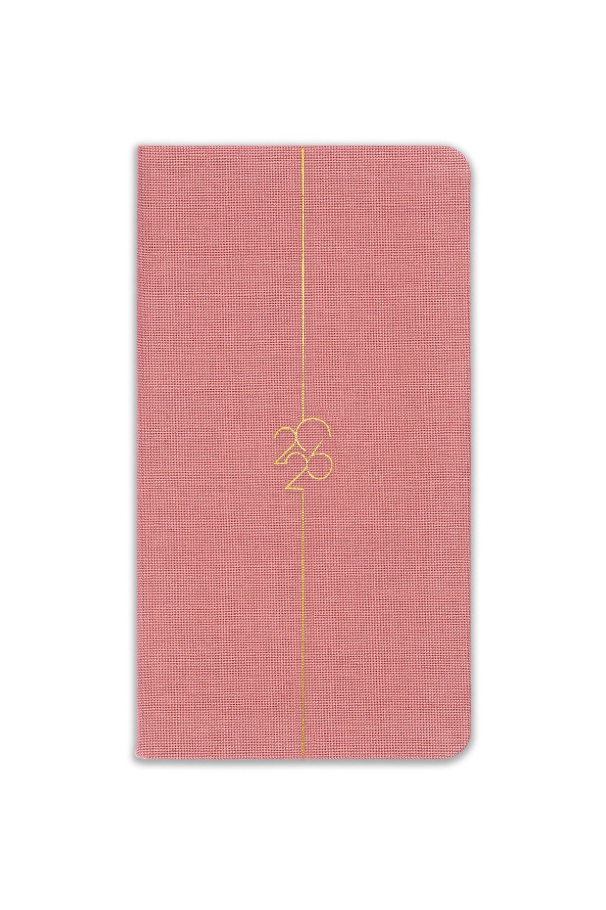 Matt Notebook 2026 Yılı Haftalık Keten Cep Ajandası 12 Aylık Pembe