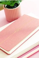 Matt Notebook 2026 Yılı Haftalık Keten Cep Ajandası 12 Aylık Pembe