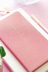 Matt Notebook 2026 Yılı Haftalık Keten Cep Ajandası 12 Aylık Pembe