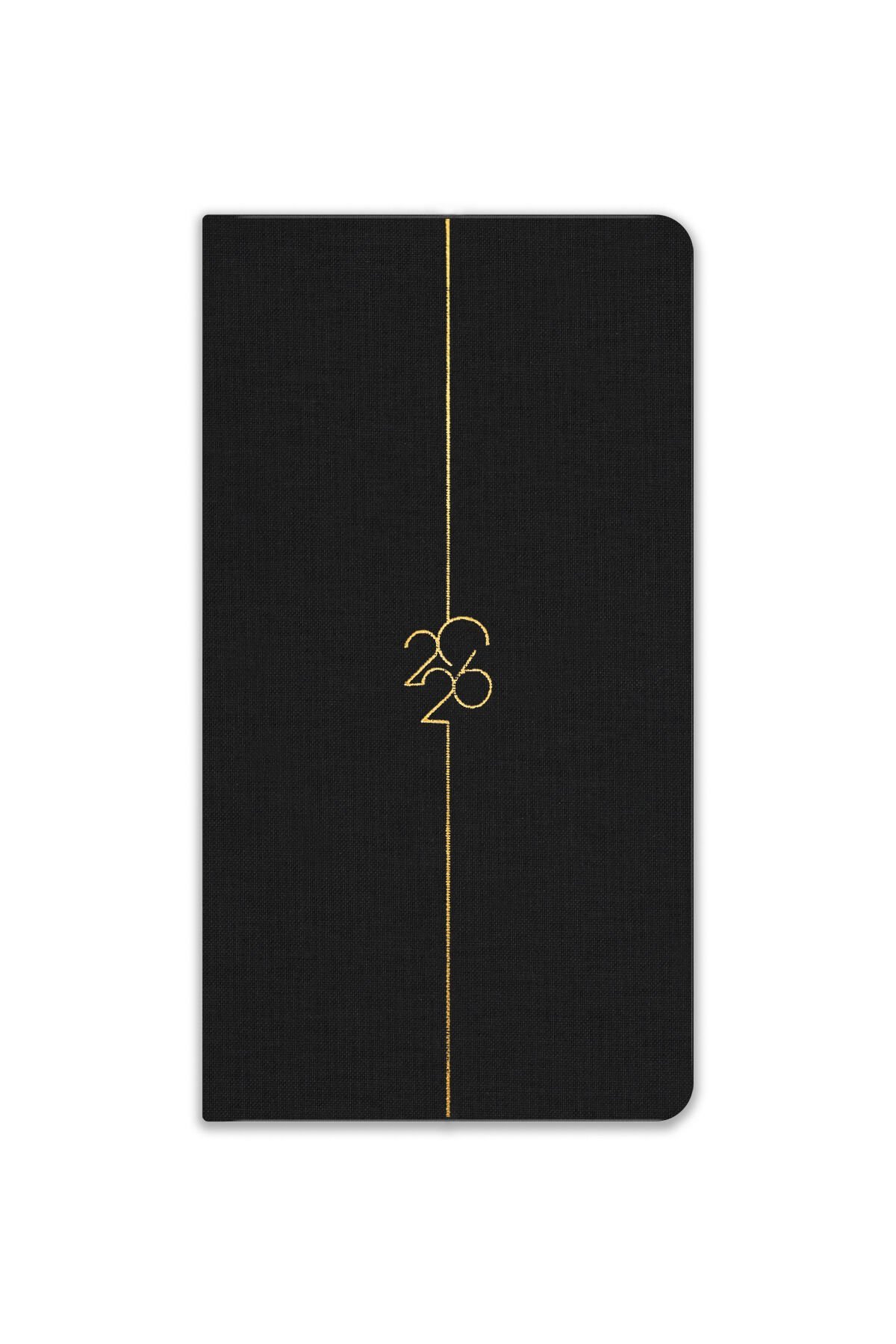 Matt Notebook 2026 Yılı Haftalık Keten Cep Ajandası 12 Aylık Siyah