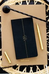 Matt Notebook 2026 Yılı Haftalık Keten Cep Ajandası 12 Aylık Siyah