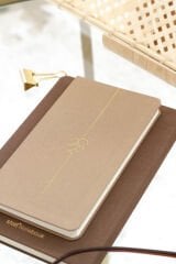 Matt Notebook 2026 Yılı Haftalık Keten Cep Ajandası 12 Aylık Sütlü Kahve