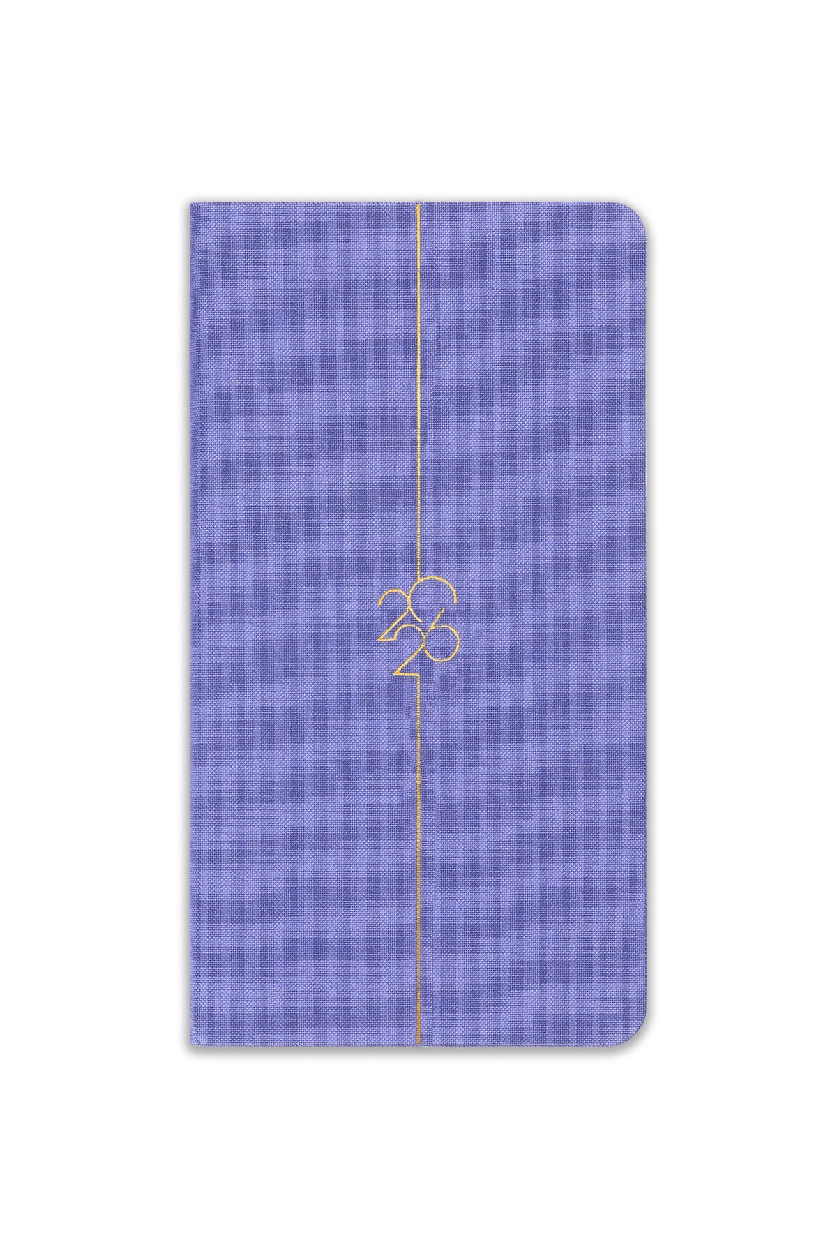 Matt Notebook 2026 Yılı Haftalık Keten Cep Ajandası 12 Aylık Lila