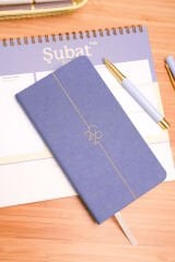 Matt Notebook 2026 Yılı Haftalık Keten Cep Ajandası 12 Aylık Lila