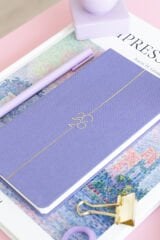 Matt Notebook 2026 Yılı Haftalık Keten Cep Ajandası 12 Aylık Lila