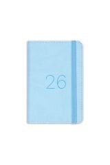Matt Notebook 2026 Yılı Lastikli Günlük Cep Ajandası 12 Aylık Mavi