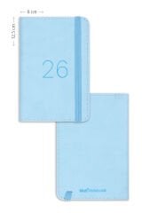 Matt Notebook 2026 Yılı Lastikli Günlük Cep Ajandası 12 Aylık Mavi