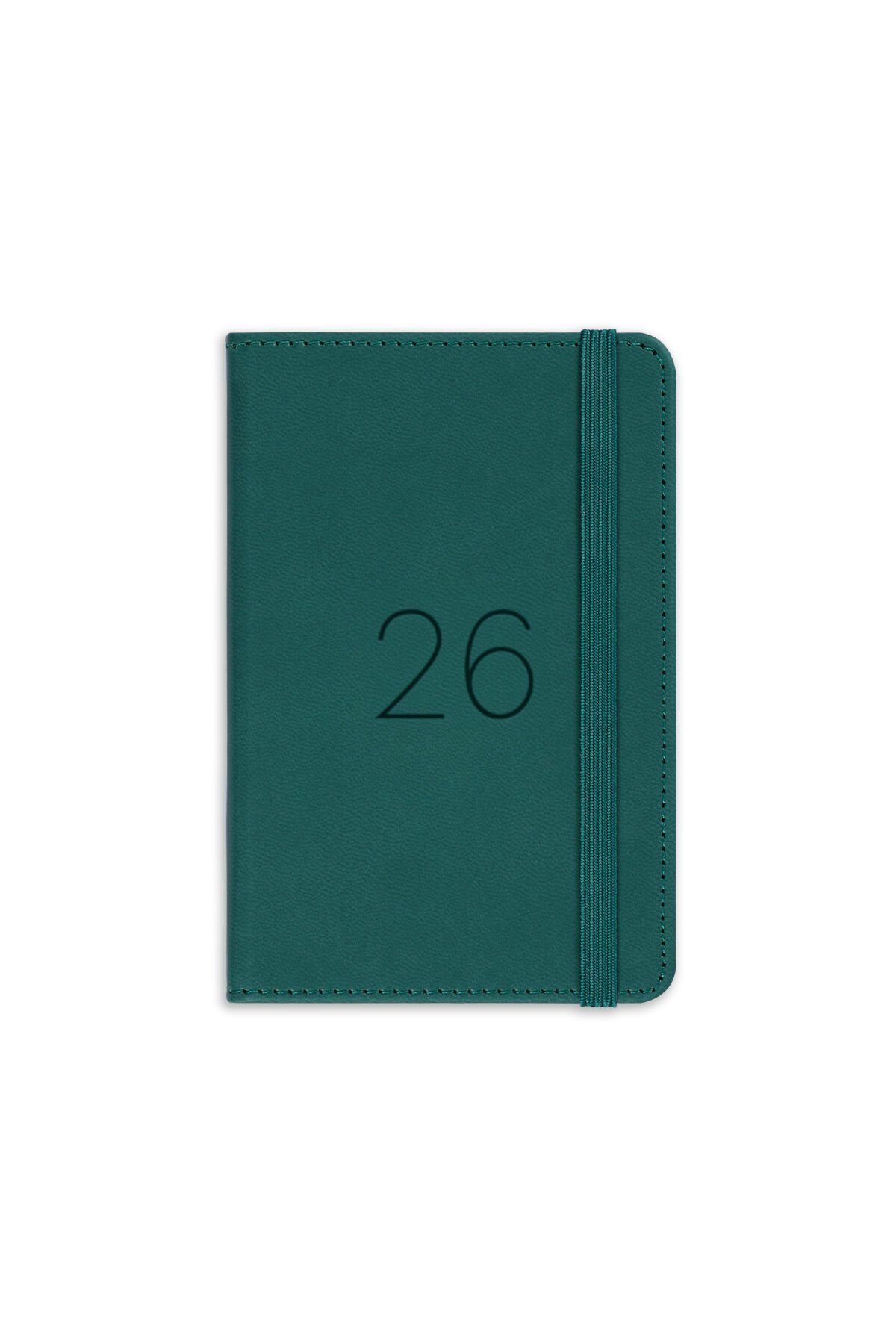 Matt Notebook 2026 Yılı Lastikli Günlük Cep Ajandası 12 Aylık Koyu Yeşil