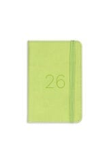 Matt Notebook 2026 Yılı Lastikli Günlük Cep Ajandası 12 Aylık Açık Yeşil