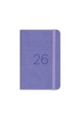 Matt Notebook 2026 Yılı Lastikli Günlük Cep Ajandası 12 Aylık Lila