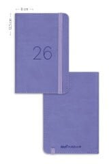 Matt Notebook 2026 Yılı Lastikli Günlük Cep Ajandası 12 Aylık Lila