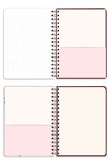Matt Notebook 17x24 cm Lastikli Spiralli Sert Kapak Not Defteri Noktalı Kiraz