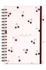 Matt Notebook 17x24 cm Lastikli Spiralli Sert Kapak Not Defteri Noktalı Kiraz