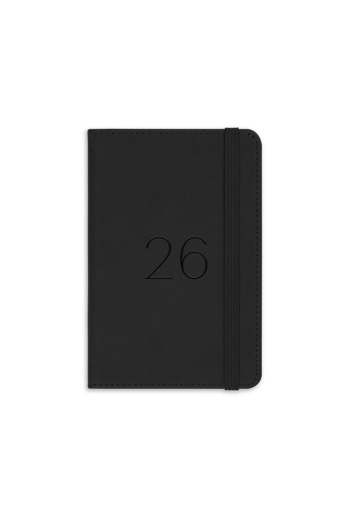 Matt Notebook 2026 Yılı Lastikli Günlük Cep Ajandası 12 Aylık Siyah