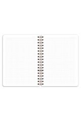 Matt Notebook 17x24 cm Lastikli Spiralli Sert Kapak Not Defteri Kareli Papatya