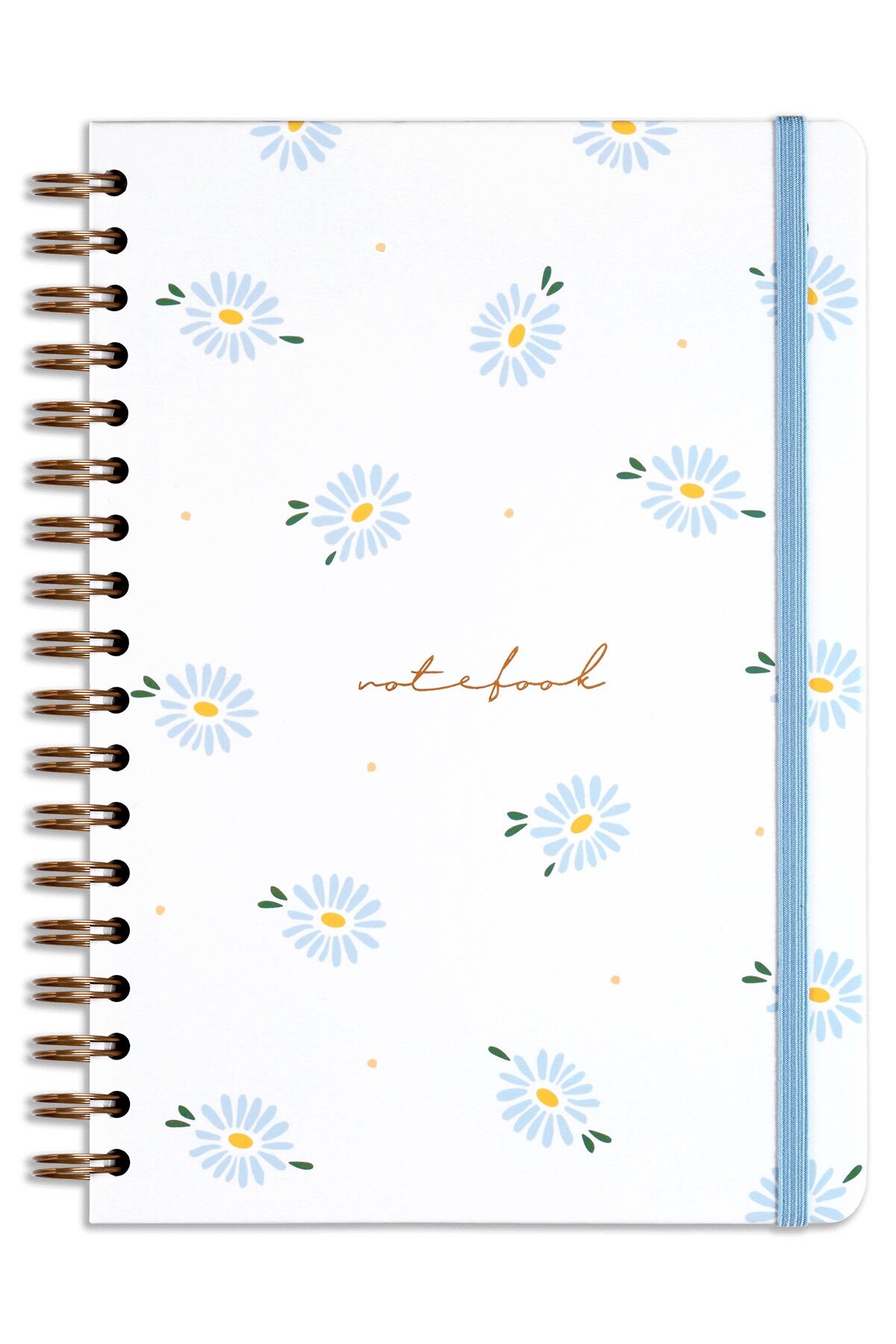 Matt Notebook 17x24 cm Lastikli Spiralli Sert Kapak Not Defteri Kareli Papatya