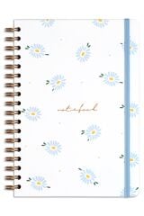 Matt Notebook 17x24 cm Lastikli Spiralli Sert Kapak Not Defteri Kareli Papatya