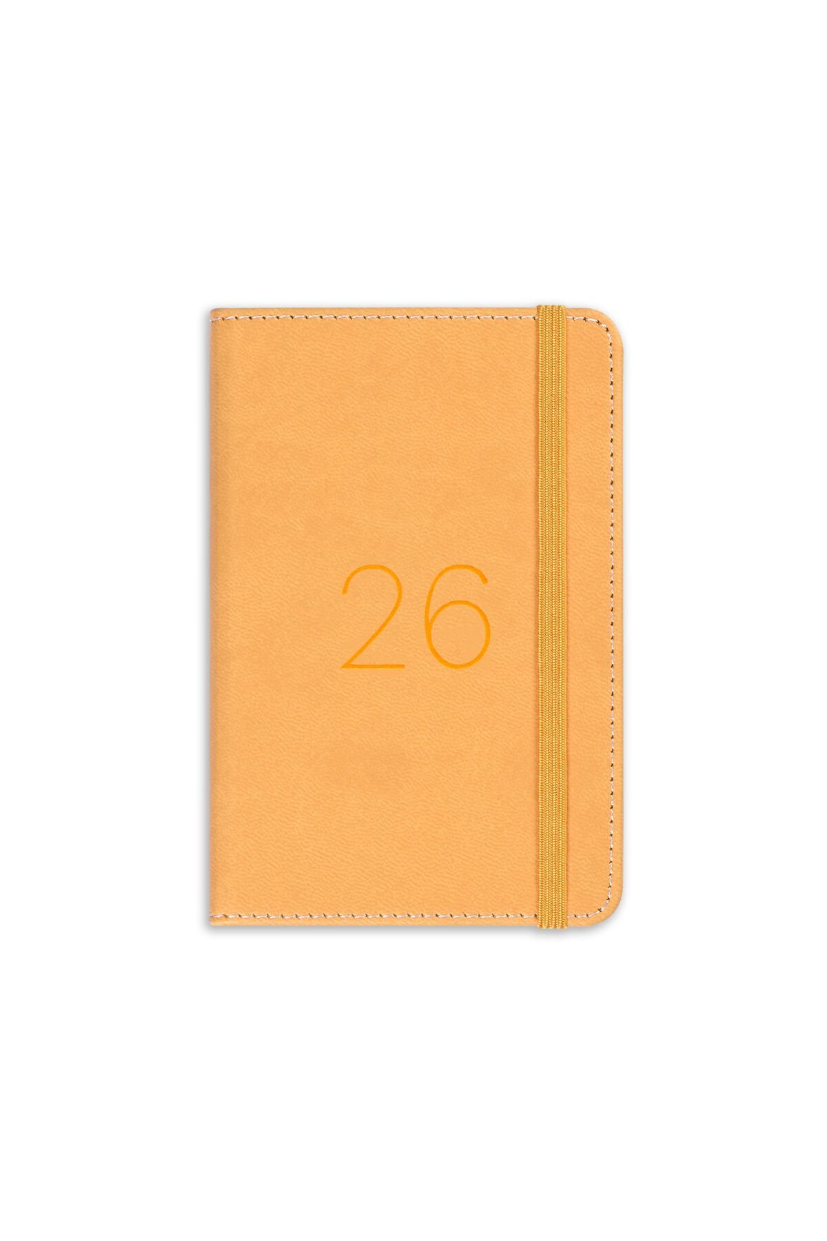 Matt Notebook 2026 Yılı Lastikli Günlük Cep Ajandası 12 Aylık Sarı