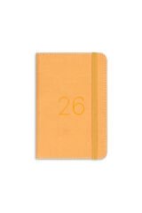 Matt Notebook 2026 Yılı Lastikli Günlük Cep Ajandası 12 Aylık Sarı