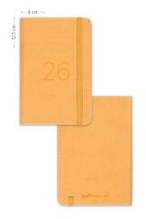 Matt Notebook 2026 Yılı Lastikli Günlük Cep Ajandası 12 Aylık Sarı
