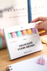 Matt Notebook 6'lı Highlighter Pastel Renk Fosforlu Kalem Seti