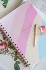 Matt Notebook 17x24 cm Lastikli Spiralli Sert Kapak Not Defteri Çizgili Gökkuşağı