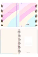 Matt Notebook 17x24 cm Lastikli Spiralli Sert Kapak Not Defteri Çizgili Gökkuşağı