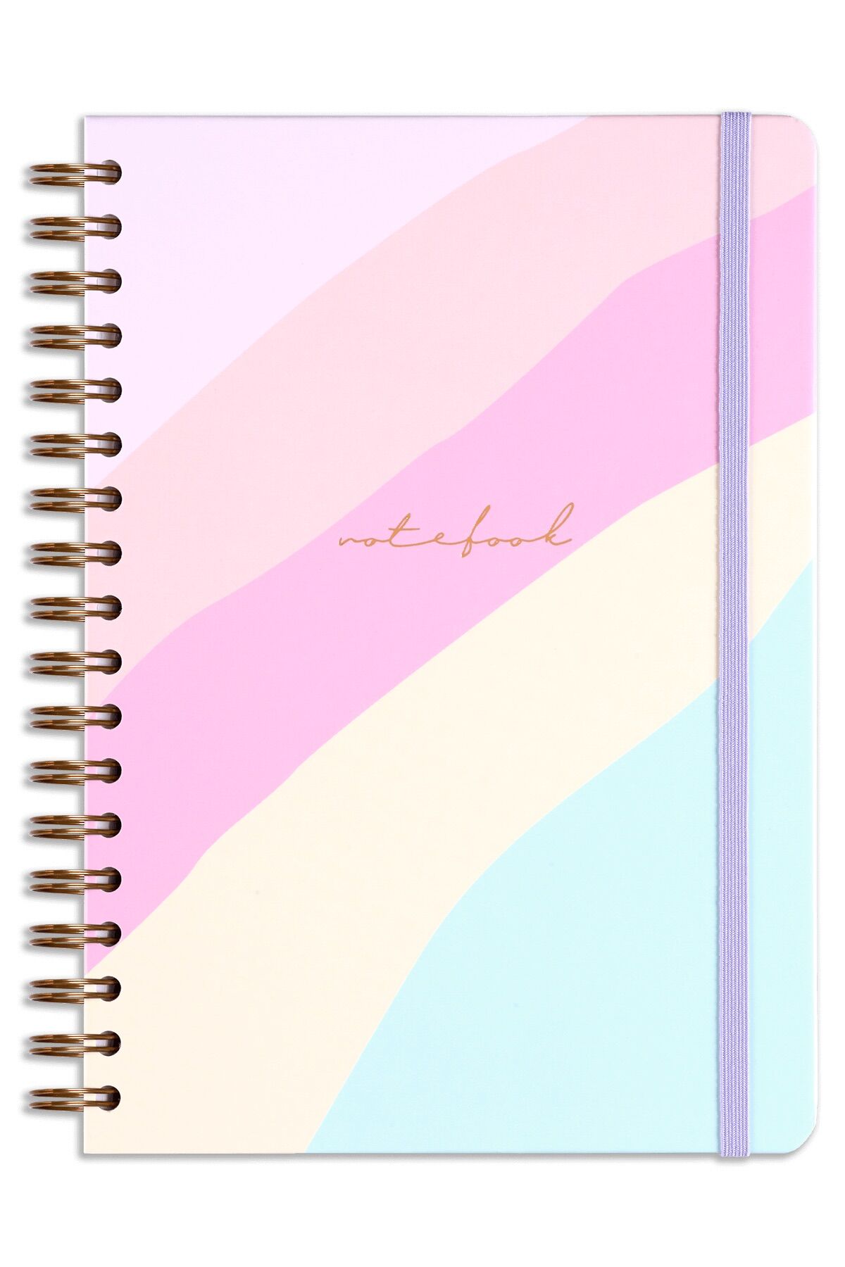Matt Notebook 17x24 cm Lastikli Spiralli Sert Kapak Not Defteri Çizgili Gökkuşağı