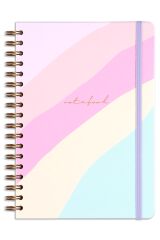 Matt Notebook 17x24 cm Lastikli Spiralli Sert Kapak Not Defteri Çizgili Gökkuşağı