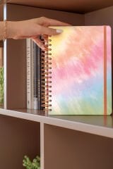Matt Notebook 17x24 cm Lastikli Spiralli Sert Kapak Not Defteri Çizgili Gökkuşağı