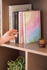 Matt Notebook 17x24 cm Lastikli Spiralli Sert Kapak Not Defteri Çizgili Gökkuşağı