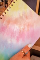 Matt Notebook 17x24 cm Lastikli Spiralli Sert Kapak Not Defteri Çizgili Gökkuşağı