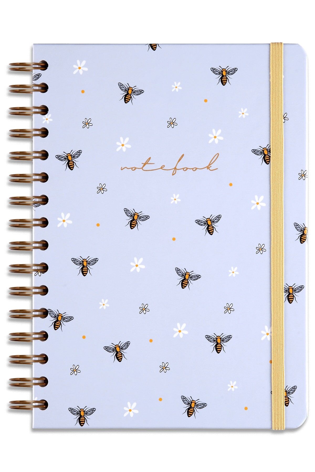 Matt Notebook A5 15x21 cm Spiralli Lastikli Noktalı Tarihsiz Not Defteri Arı