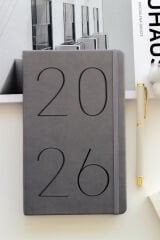 Matt Notebook 2026 Yılı 13x21 cm Günlük Ajanda Füme