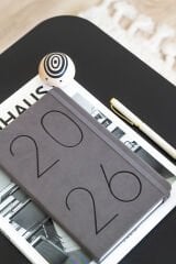 Matt Notebook 2026 Yılı 13x21 cm Günlük Ajanda Füme