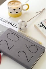 Matt Notebook 2026 Yılı 13x21 cm Günlük Ajanda Füme