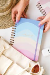 Matt Notebook A5 15x21 cm Spiralli Lastikli Çizgili Tarihsiz Not Defteri Gökkuşağı