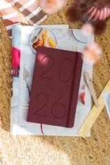 Matt Notebook 2026 Yılı 13x21 cm Günlük Ajanda Bordo