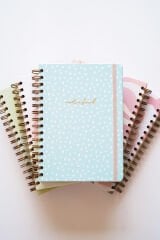 Matt Notebook A5 15x21 cm Spiralli Lastikli Kareli Tarihsiz Not Defteri Yeşil