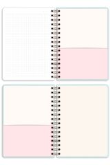 Matt Notebook A5 15x21 cm Spiralli Lastikli Kareli Tarihsiz Not Defteri Yeşil