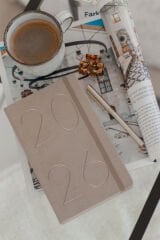 Matt Notebook 2026 Yılı 13x21 cm Günlük Ajanda Bej