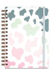Matt Notebook A5 15x21 cm Spiralli Lastikli Kareli Tarihsiz Not Defteri İnek